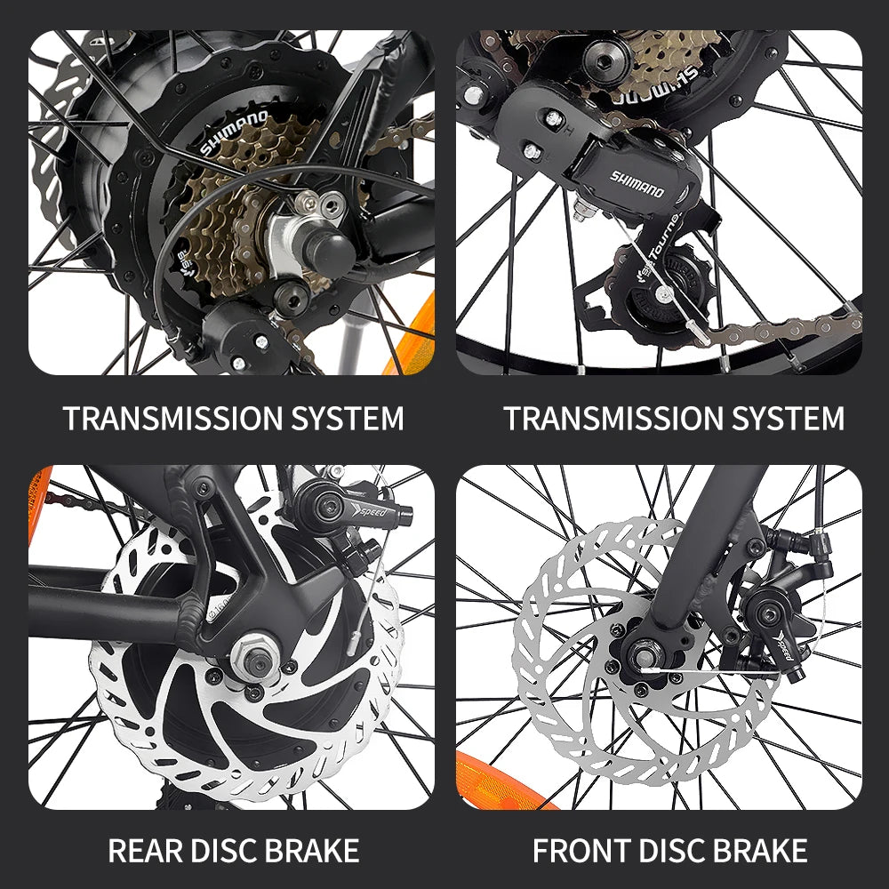 Folding Electric Bike 1000W 48v Fat Tire Bike 20 Inch