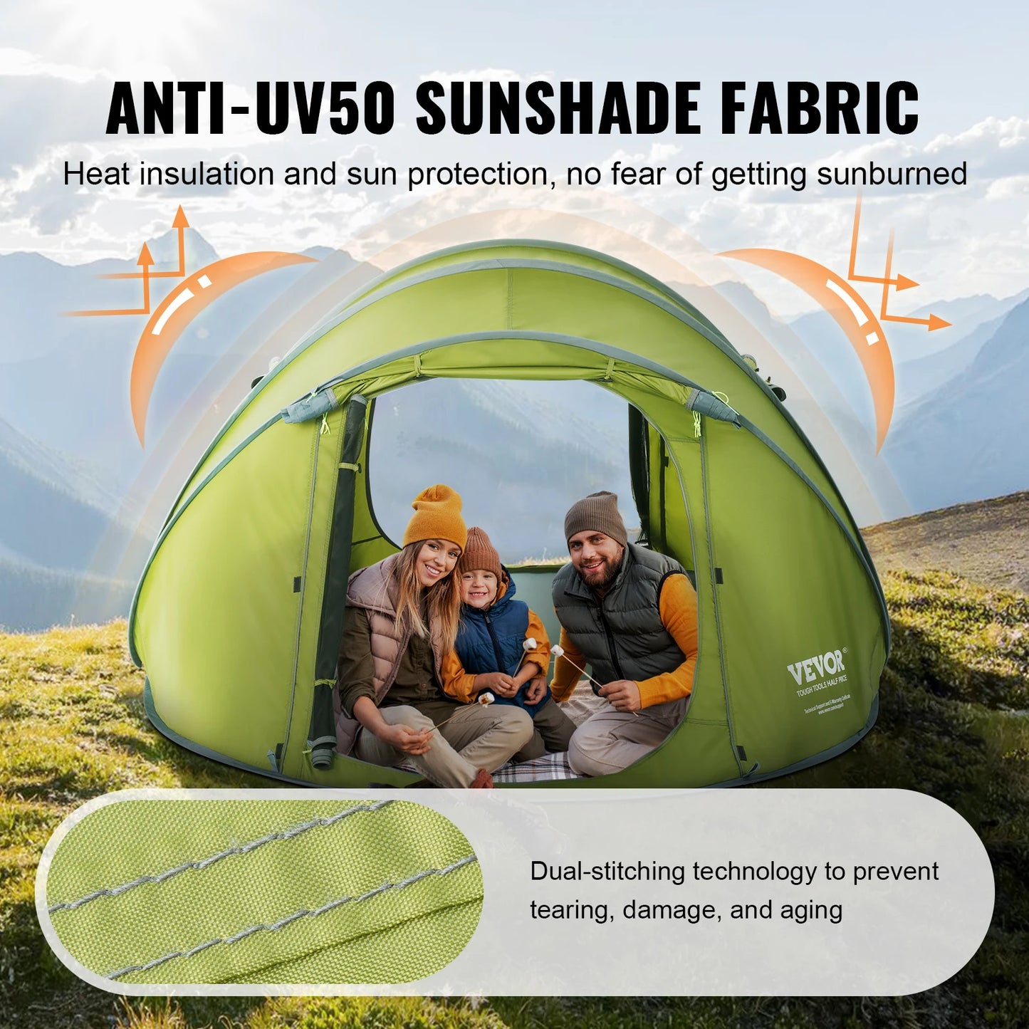 Camping Pop Up Tent for 4 Person Backpacking Tent