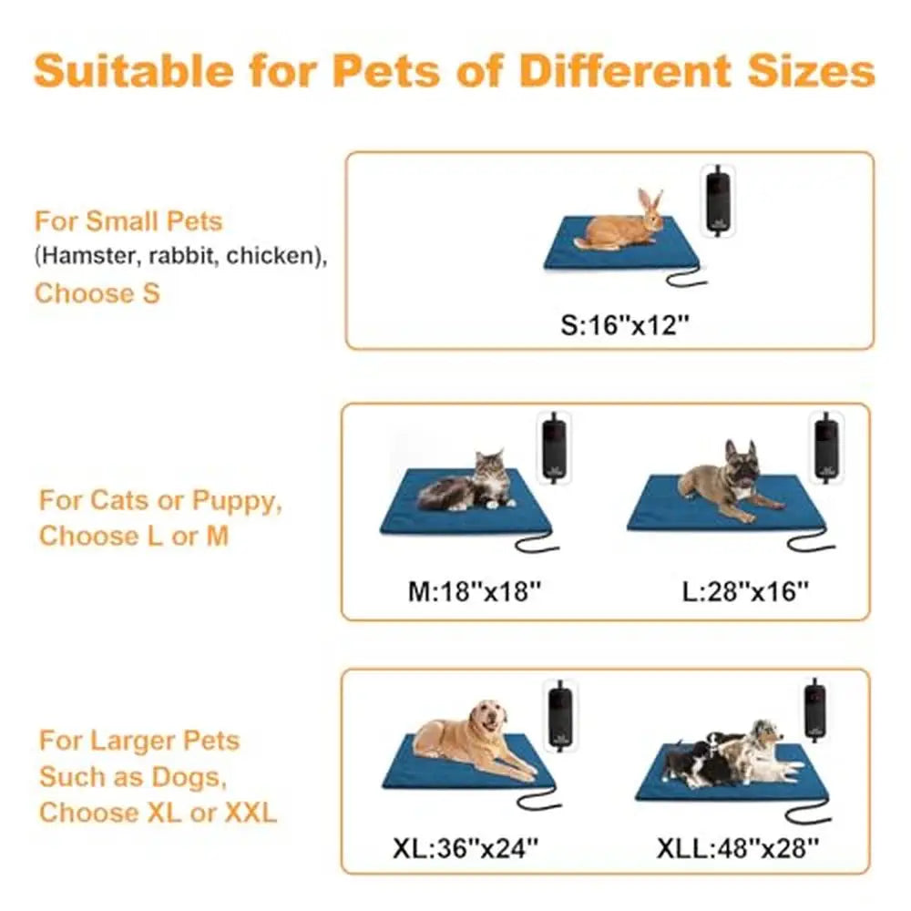Electric Pet Heating Pad Dogs Cats 6 Temp Control