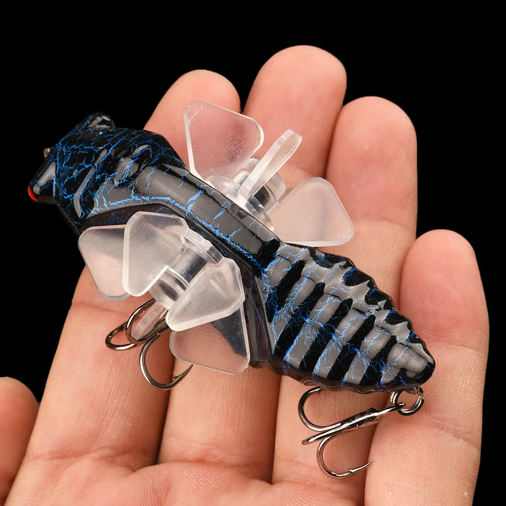 1 PC Popper Spin Fishing Lure Floating Artificial Spinning Baits