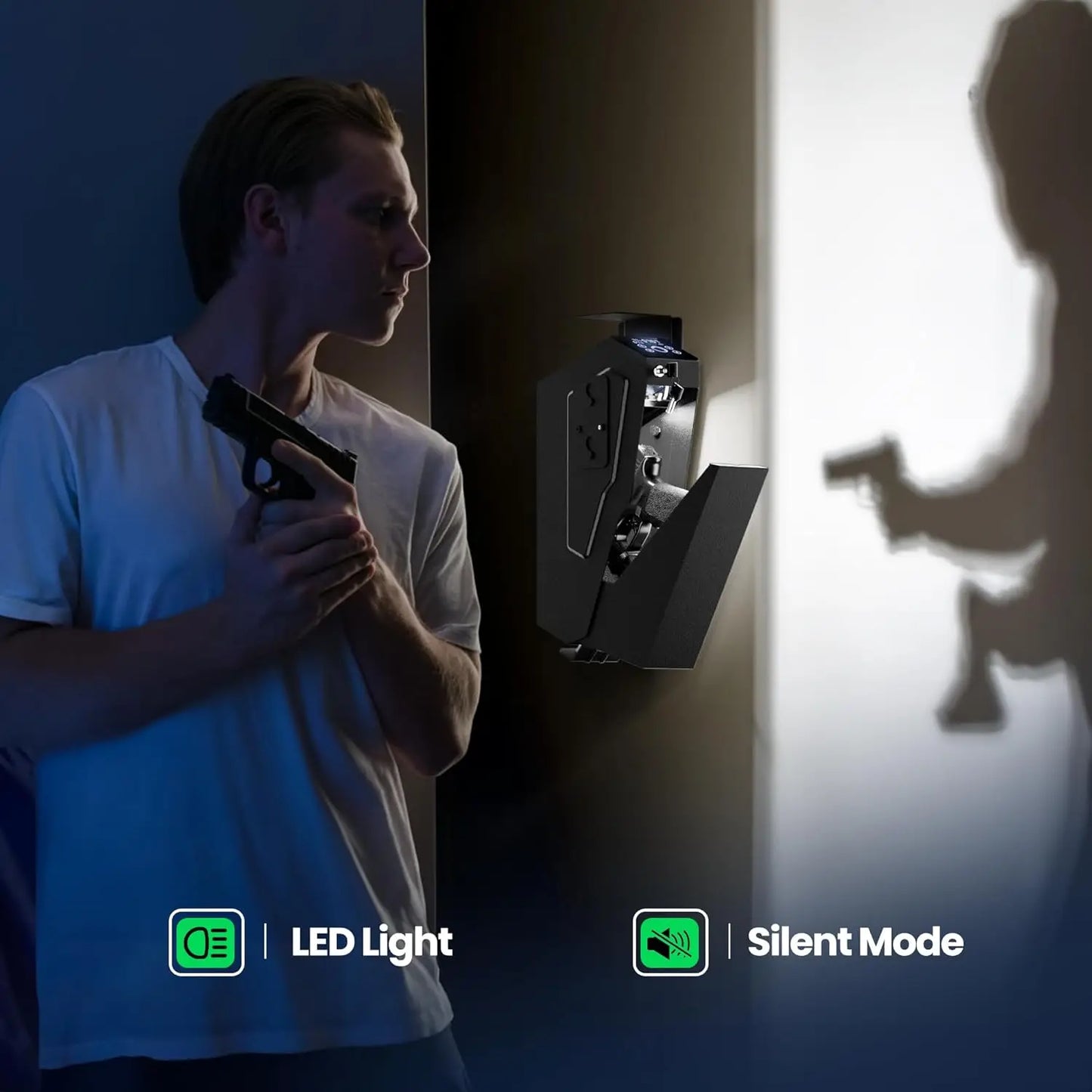 Nightstand Pistol Safe with Fingerprint & Passcode