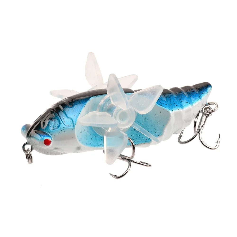 1 PC Popper Spin Fishing Lure Floating Artificial Spinning Baits