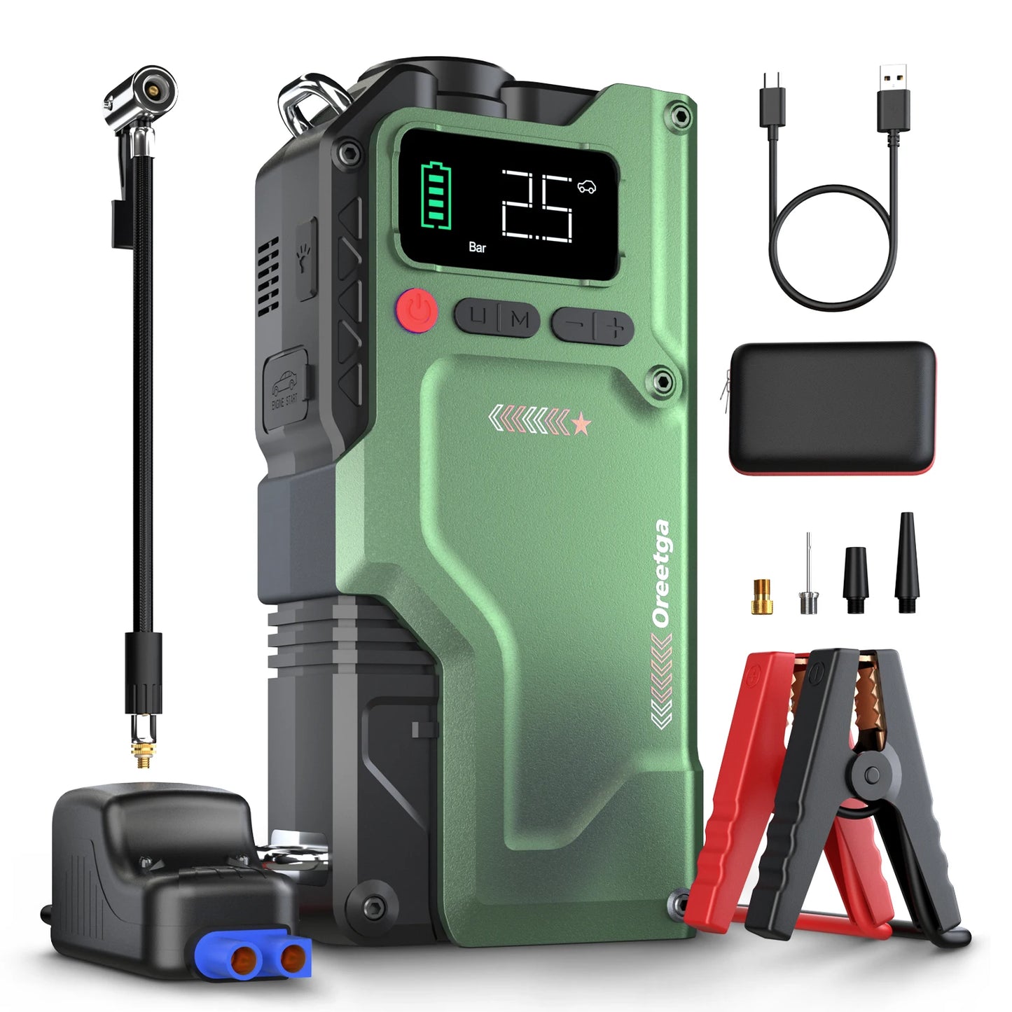 Air Compressor, 5 In 1 150PSl JumpStarter Battery Pack With Digital Tire Inflator,