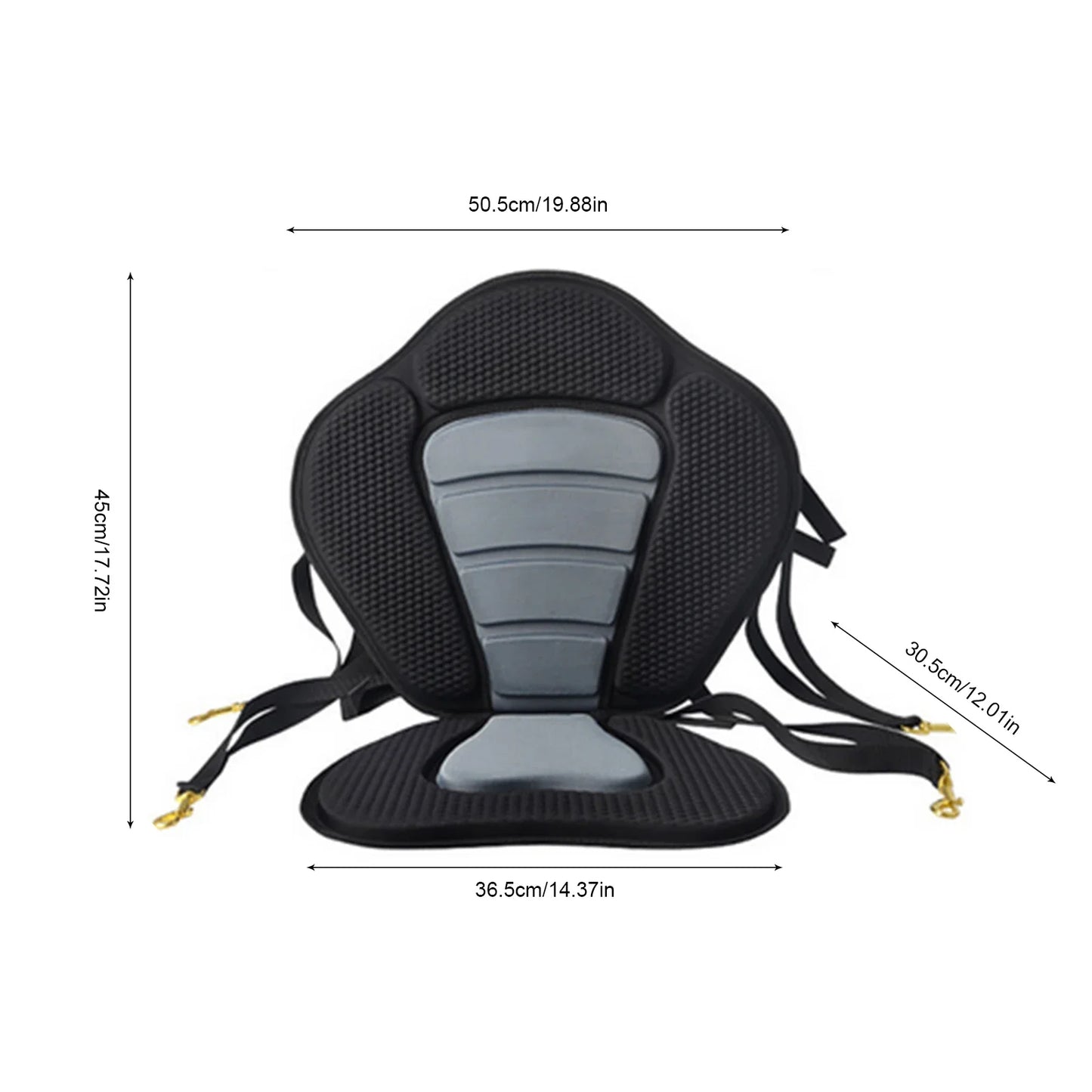 Adjustable Kayak Seat with Back Support and Storage Bag