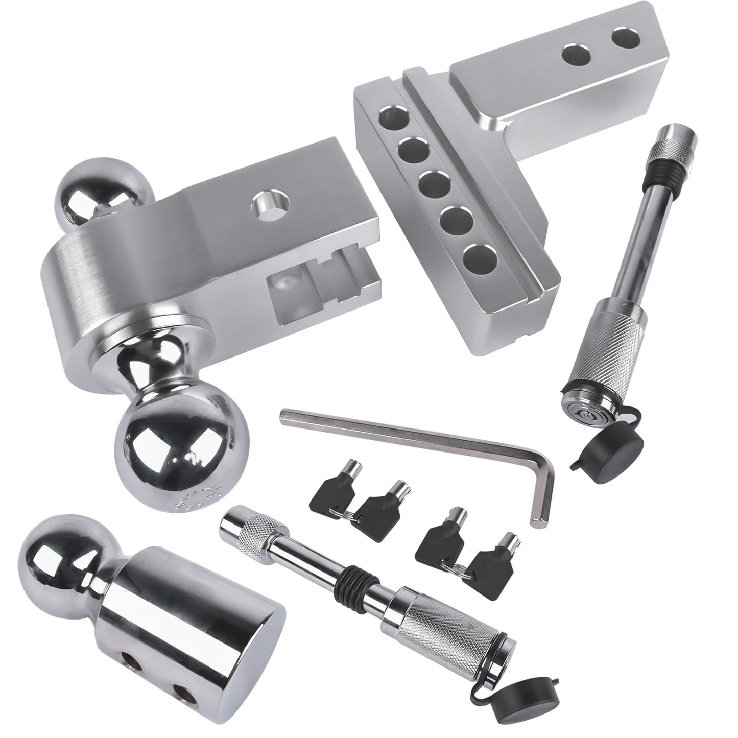 2In Receiver 4In Drop Rise Adjustable Towing Hitch 12500 Lbs