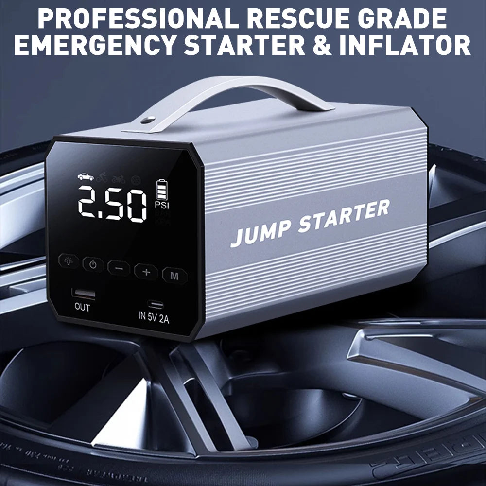 1600A Portable Car Jump Starter Inflatable Pump 12V