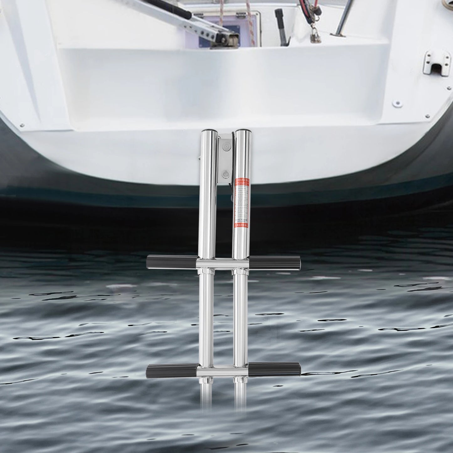 4 Steps Boat Telescopic Ladder Stainless Steel for Boats,, Swimming Pools, etc