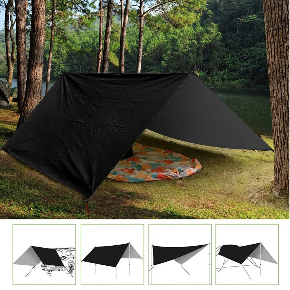 Camping Waterproof Awning Tarp Tent Dark Grey