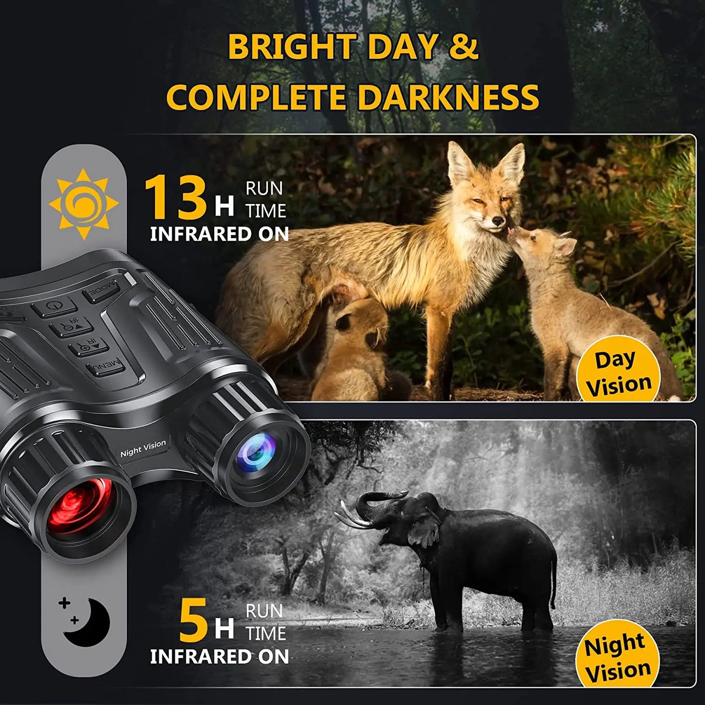 Rechargeable NightVision Telescope 4K UHD Infrared Telescope Camera Binocular