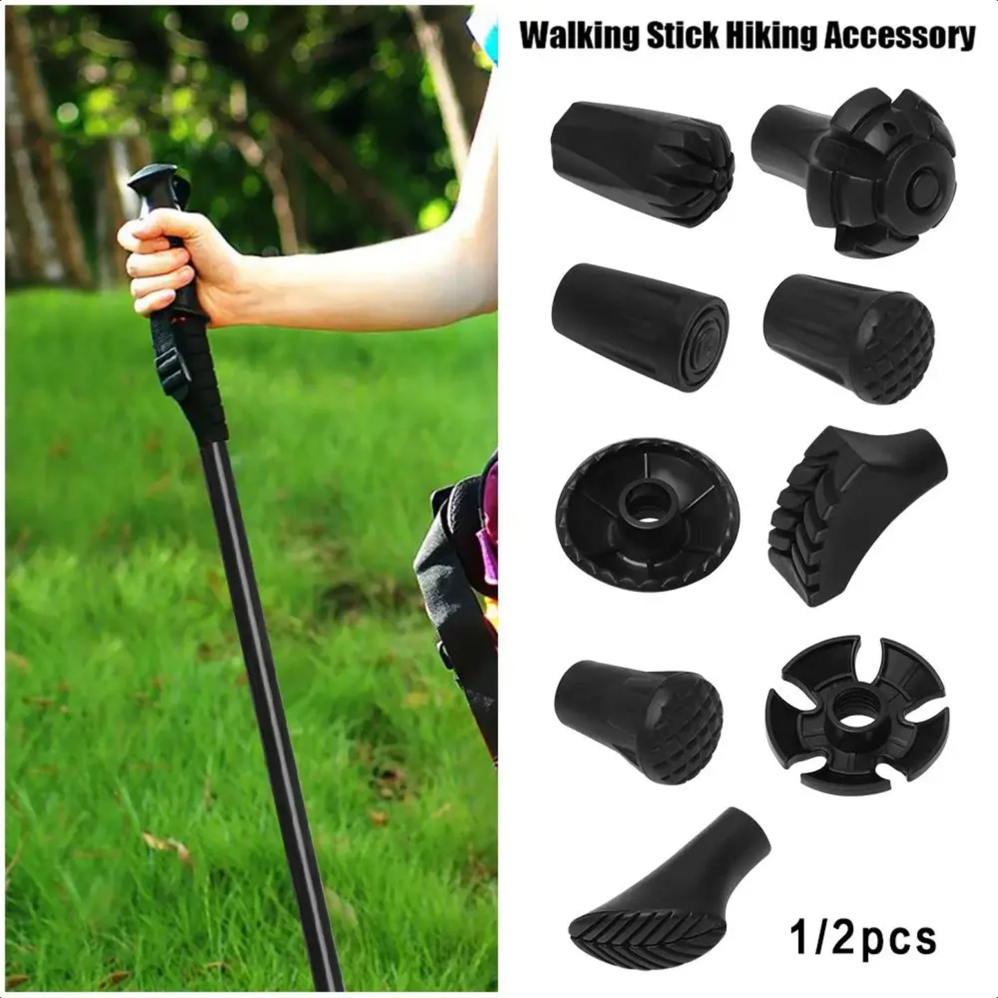 1PC Black Nordic Style Walking Poles for Hiking Adventure