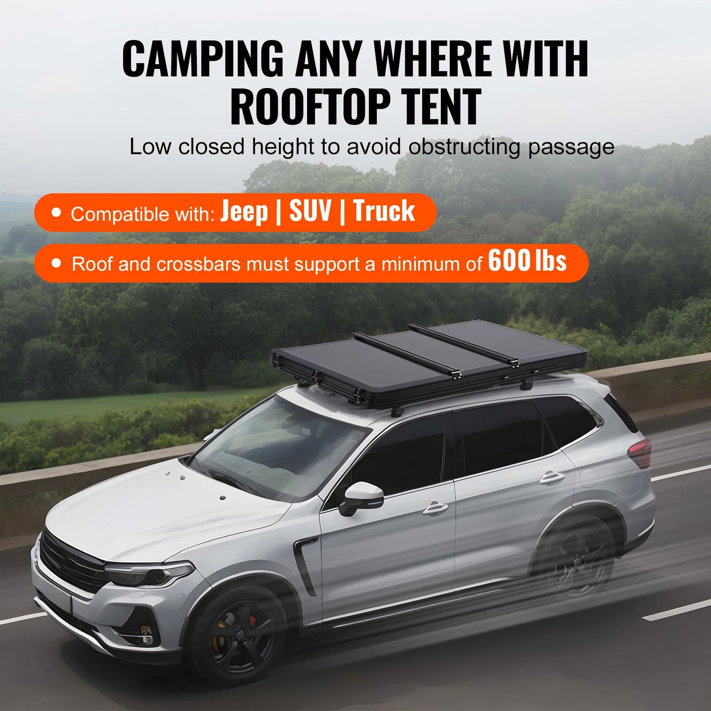 Rooftop Tent Hard Shell Roof Top with Telescopic Ladder Thick Mattress