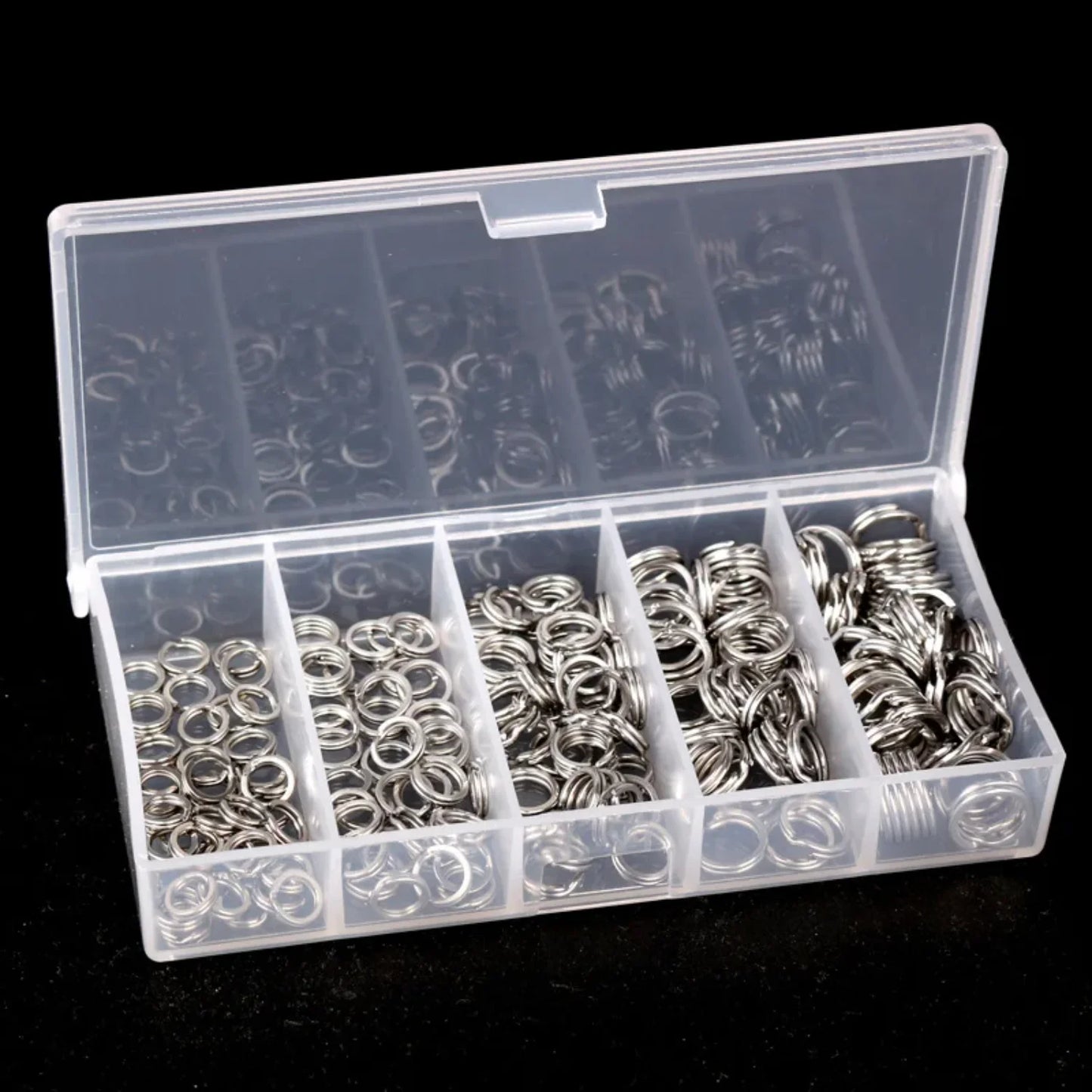 200 Pcs Double Ring Flattened Stainless Steel Swivel Road Lure