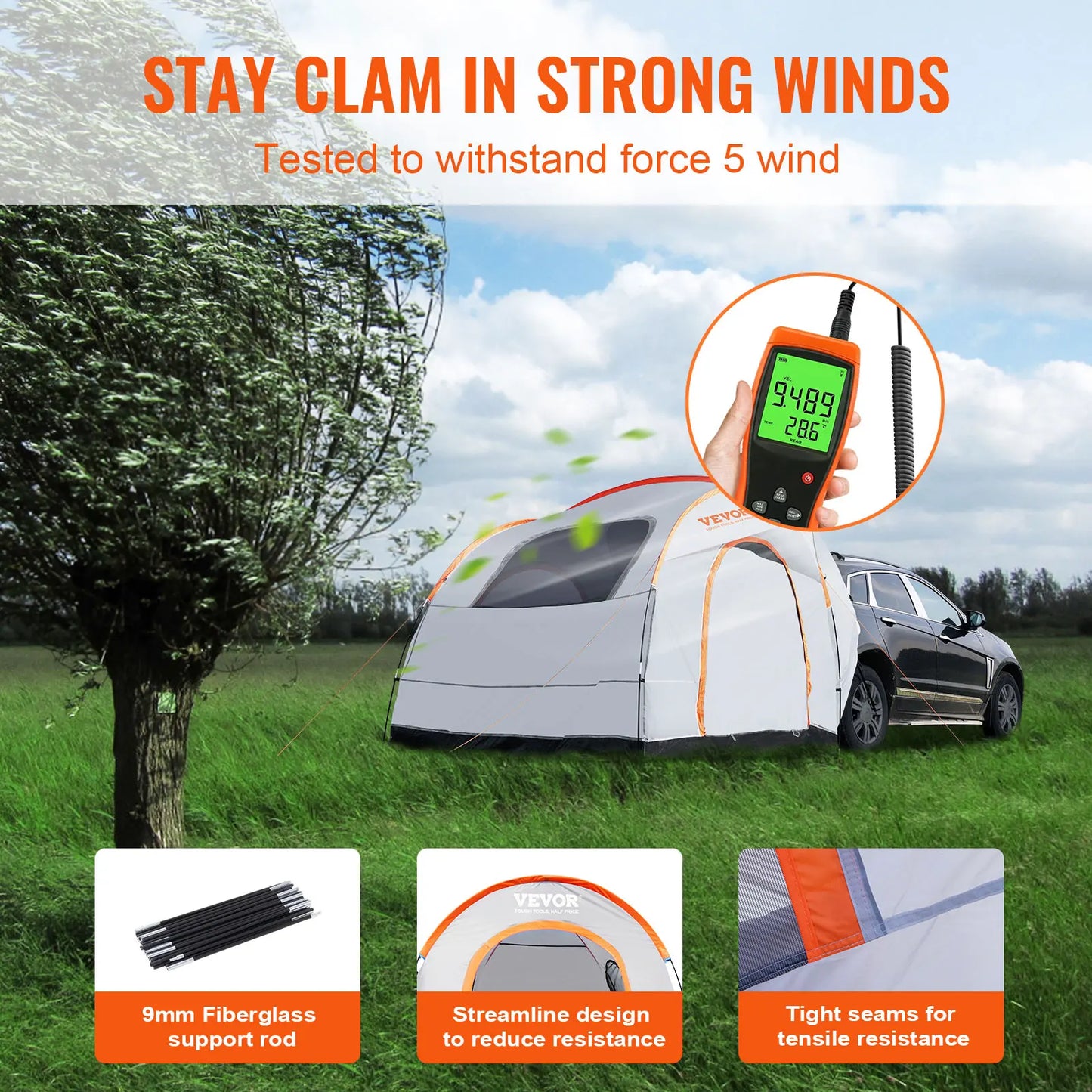 SUV Camping Tent 8'-8' for Camping with Rain Layer