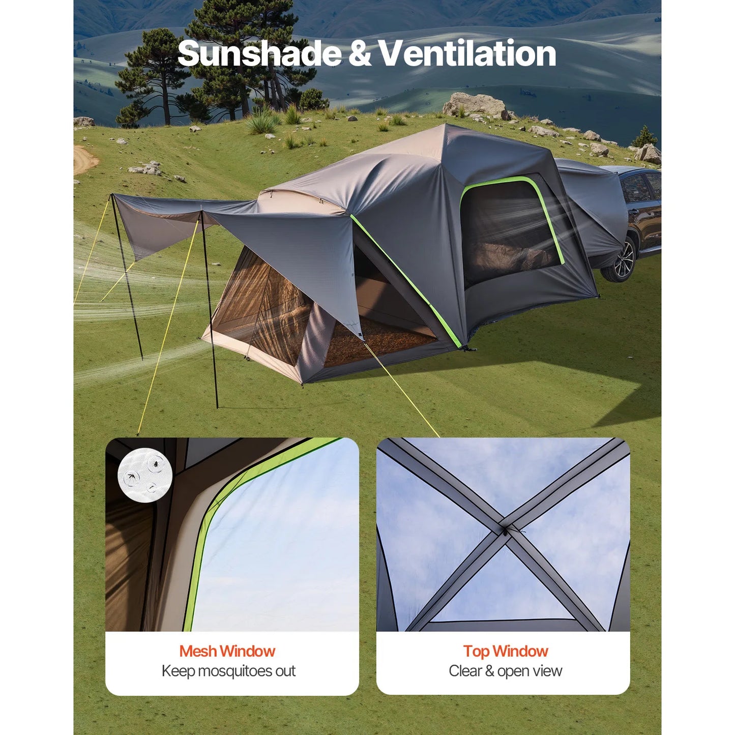 SUV Tent for Camping Waterproof Spacious Double Layer Design