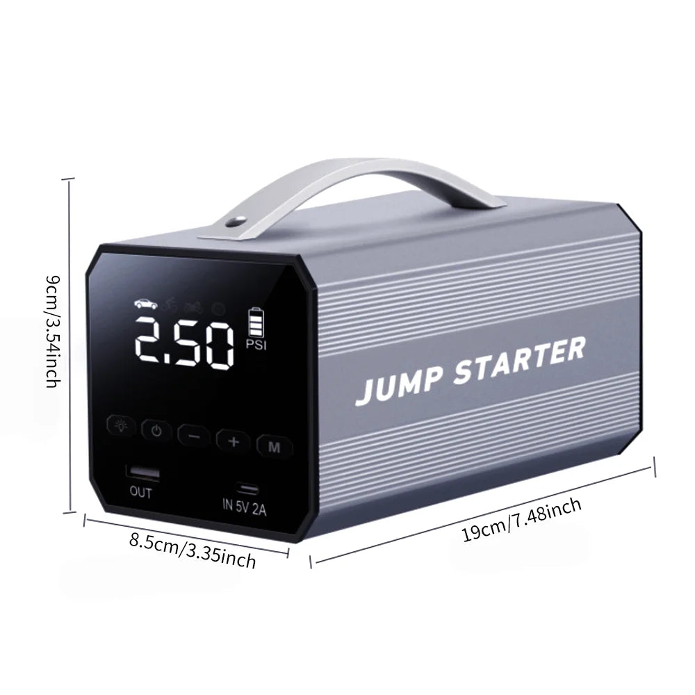 1600A Portable Car Jump Starter Inflatable Pump 12V