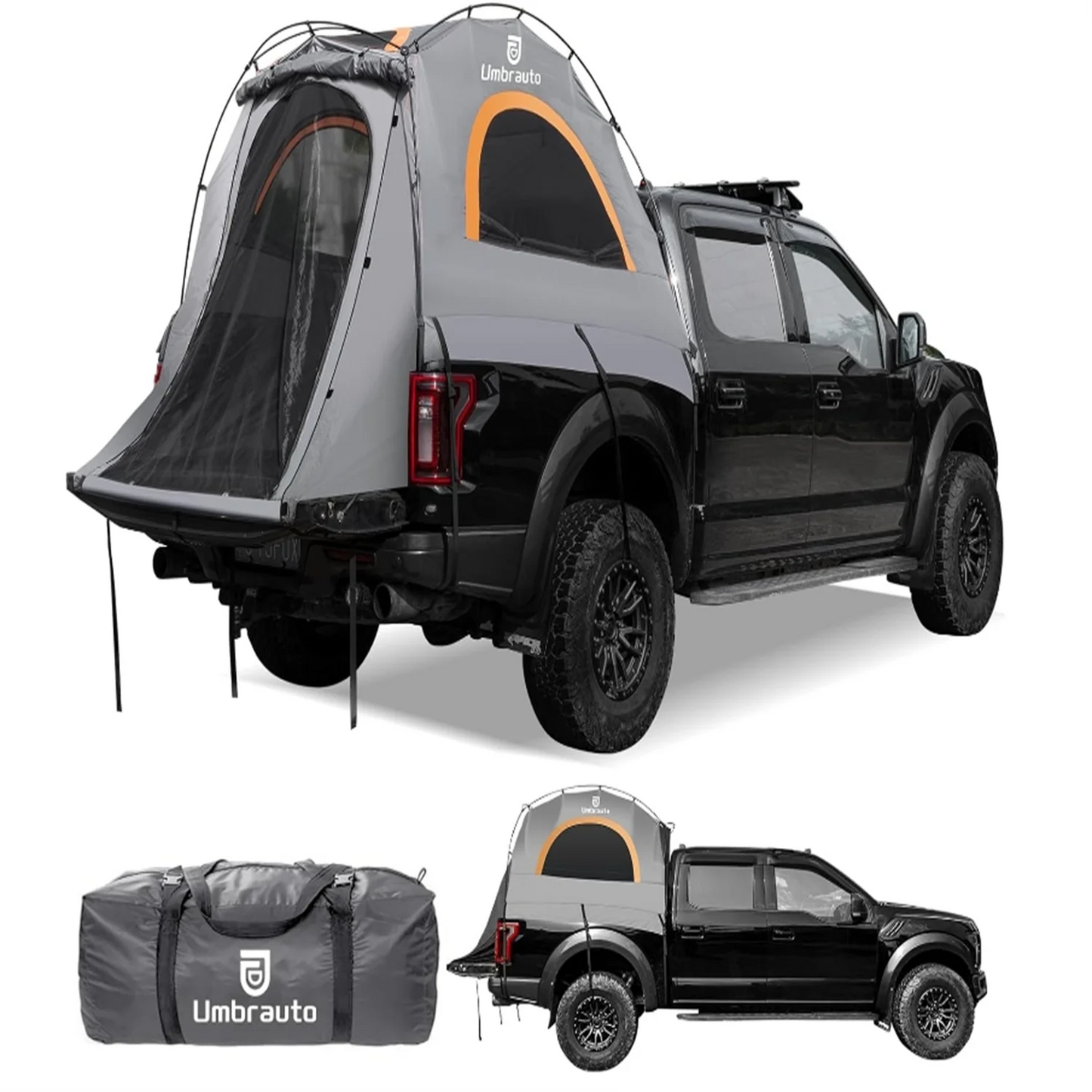 Umbrauto Truck Bed Tent Truck Tent Easy Setup for Camping, 3000mm Waterproof Pickup Truck Tent for 2 Person with Doub