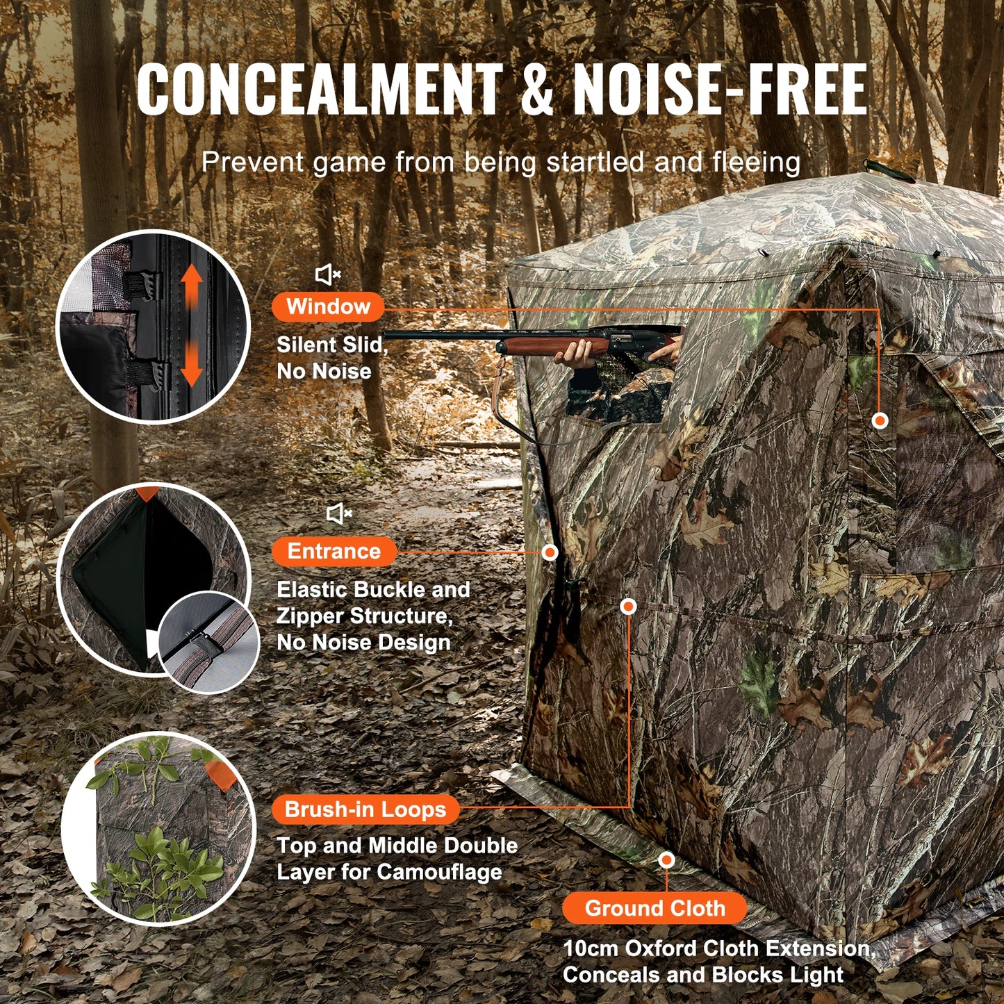 Hunting Blind, 270° See Through Ground Blind, 2-3 Person