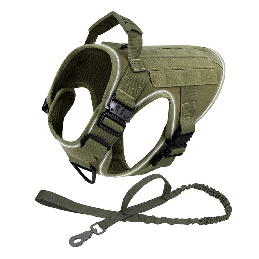 Reflective Dog Harness with 4 Metal Buckles