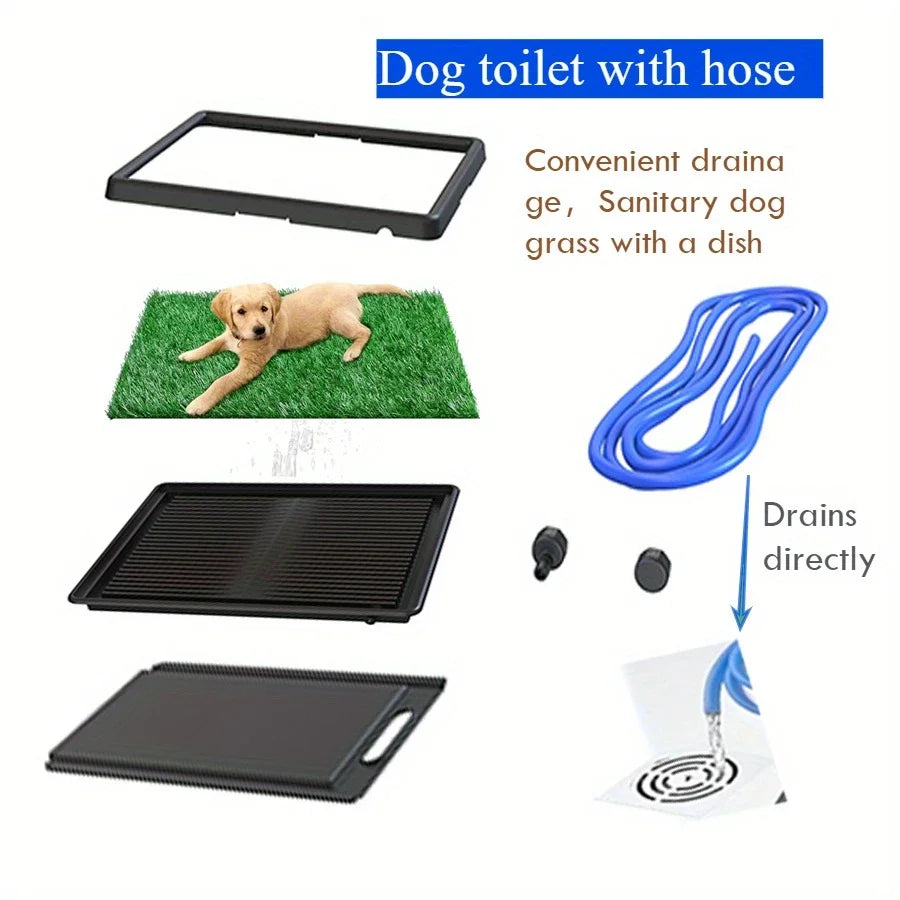 Portable drainage dog pet toilet, artificial turf