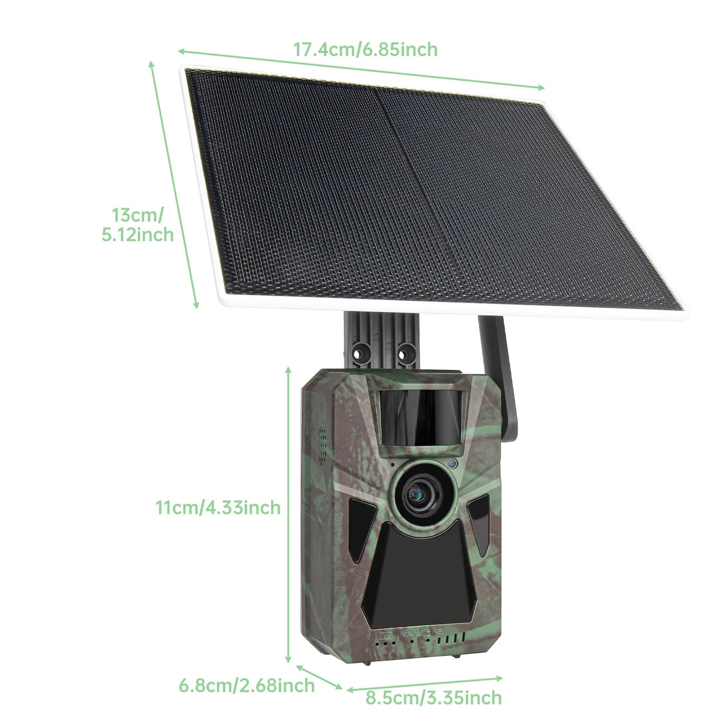 4G LTE Trail Camera, Ultra HD Night Vision, Built-in SIM, 0.2s Motion Trigger, Solar Powered,