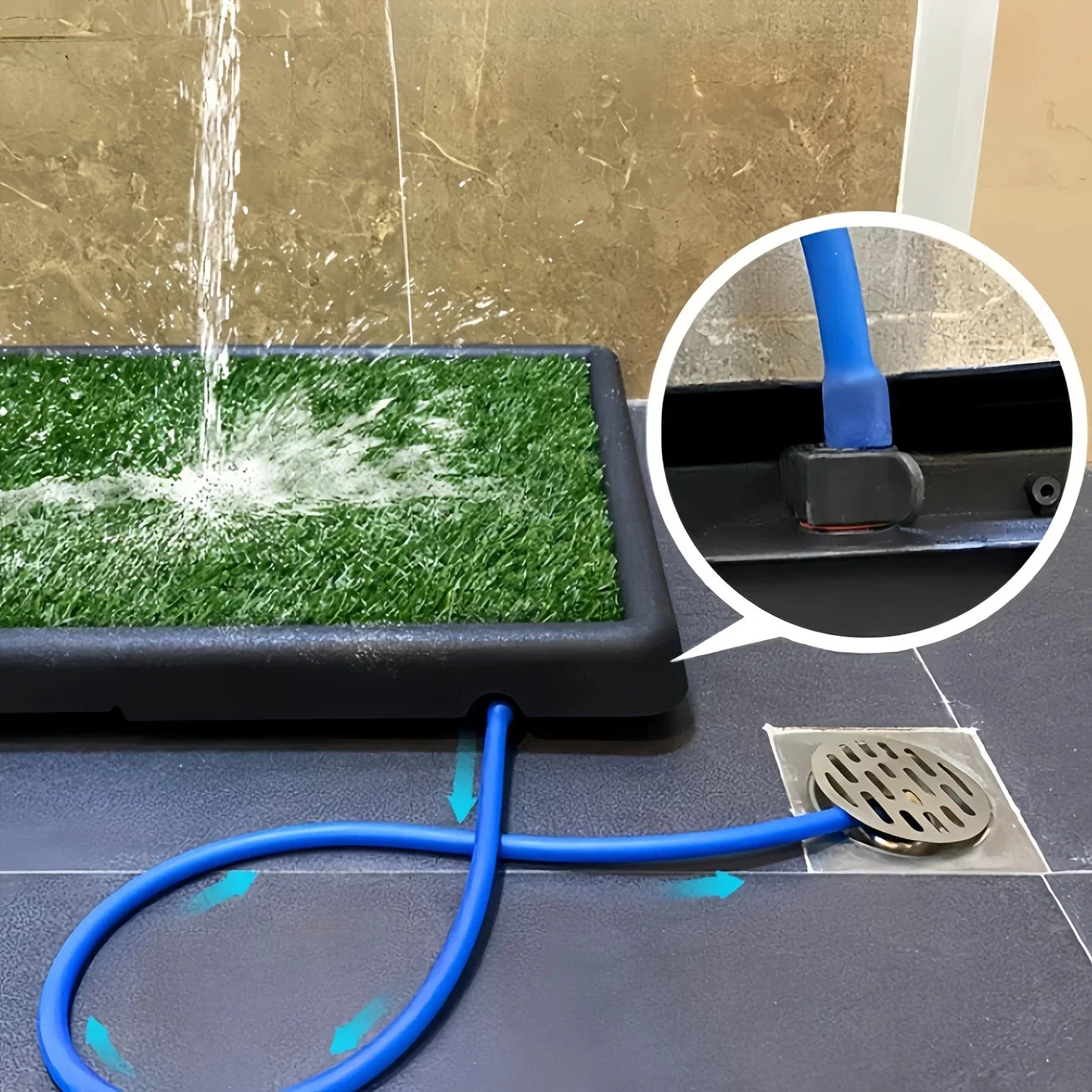 Portable drainage dog pet toilet, artificial turf