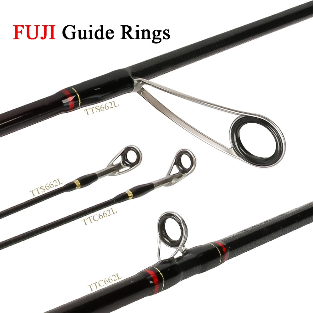 6'6'' Baitcasting Casting Spinning Lure Fishing Rod