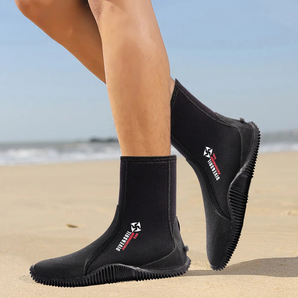 Neoprene Diving Boots Zipper Dive Boots Anti-Slip 5mmfor Diving Snorkeling Surfing