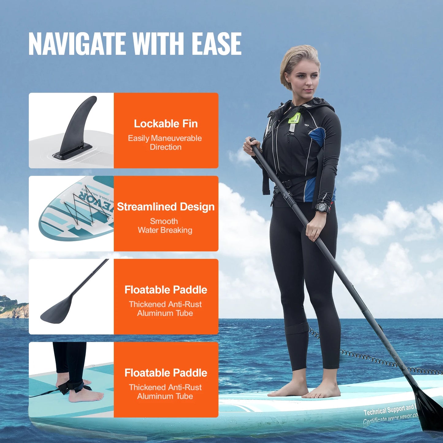 VEVOR Inflatable Stand Up Paddle Board with SUP Board Pump Paddle