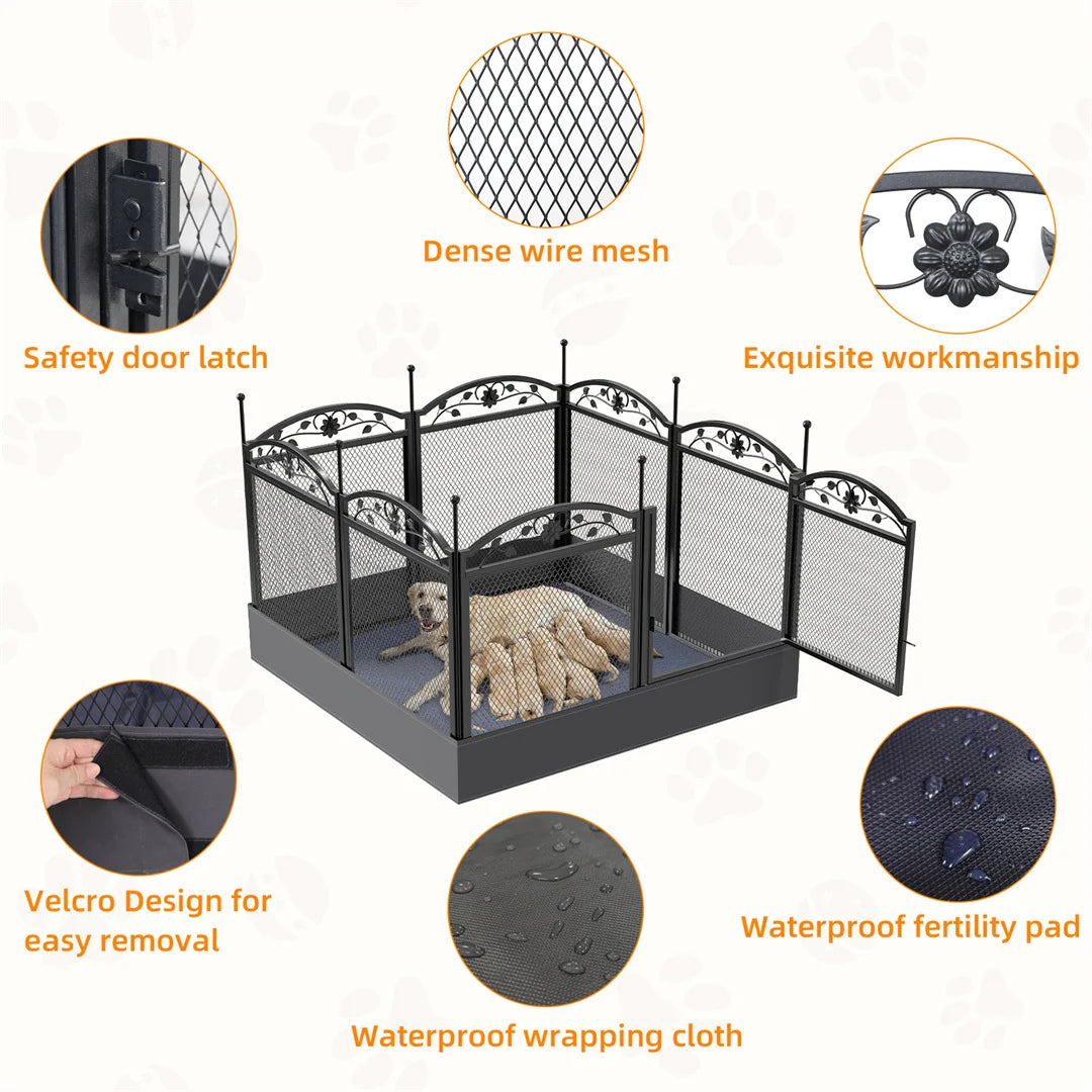 8 Panels Heavy Duty Dog Playpen Pen Outdoor Indoor