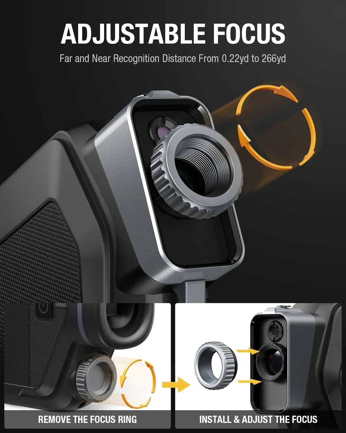 2 in 1 Monocular Thermal Imaging Camera with 3.5 Inch Screen for Hunting, Outdoor Camping