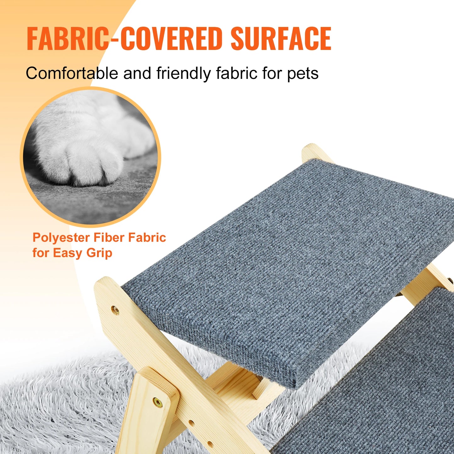 Wooden Pet Steps and Ramp Combo 2-in-1 Design
