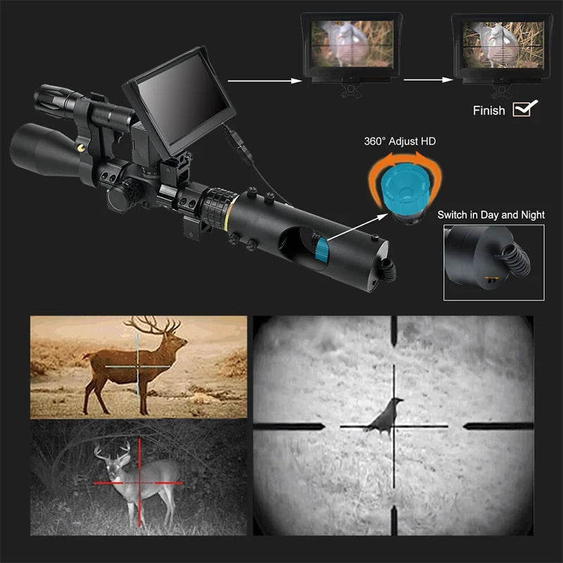 Night Vision Riflescope Hunting Scopes Optics Sight Tactical 850nm Infrared LED IR
