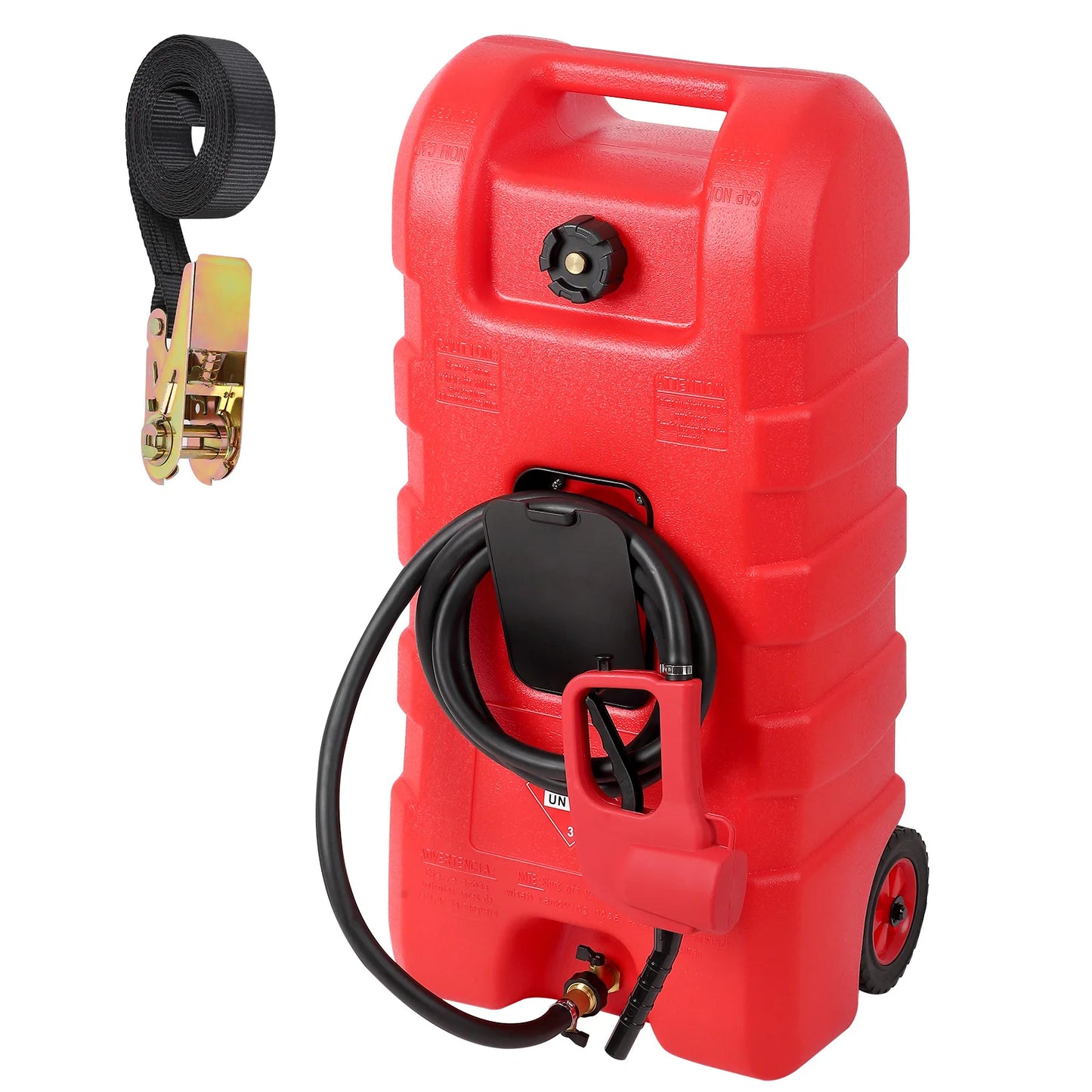 15 Gallon Portable Gas Fuel Tank Siphon Pump And 10ft Hose