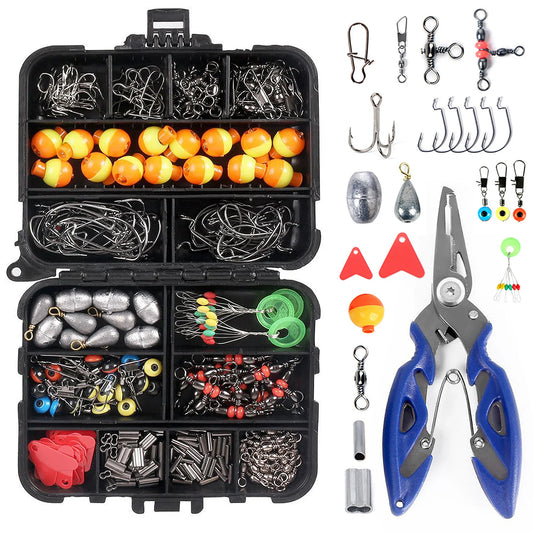 New 263pcs Fishing Accessories Set with Tackle Box and Tools