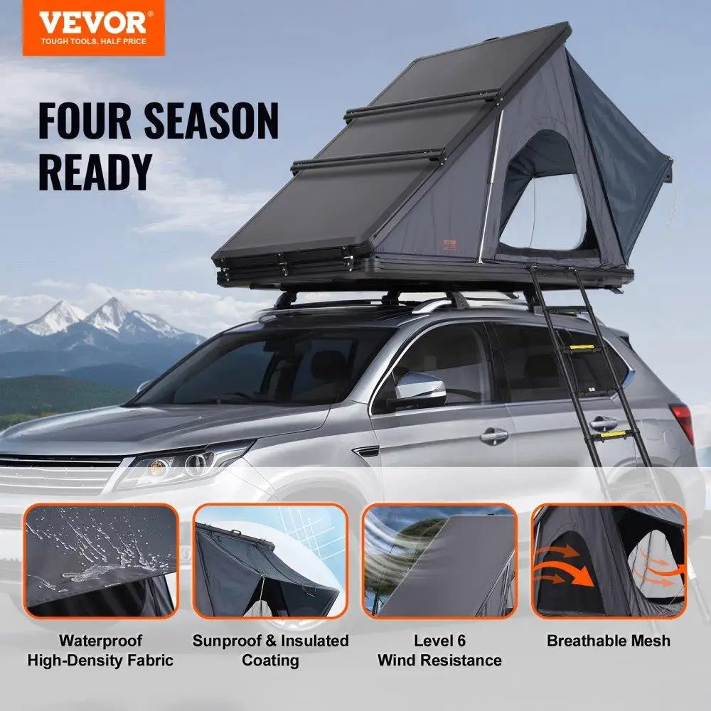 Rooftop Tent Hard Shell  Waterproof for Jeep SUV Truck w/ Ladder