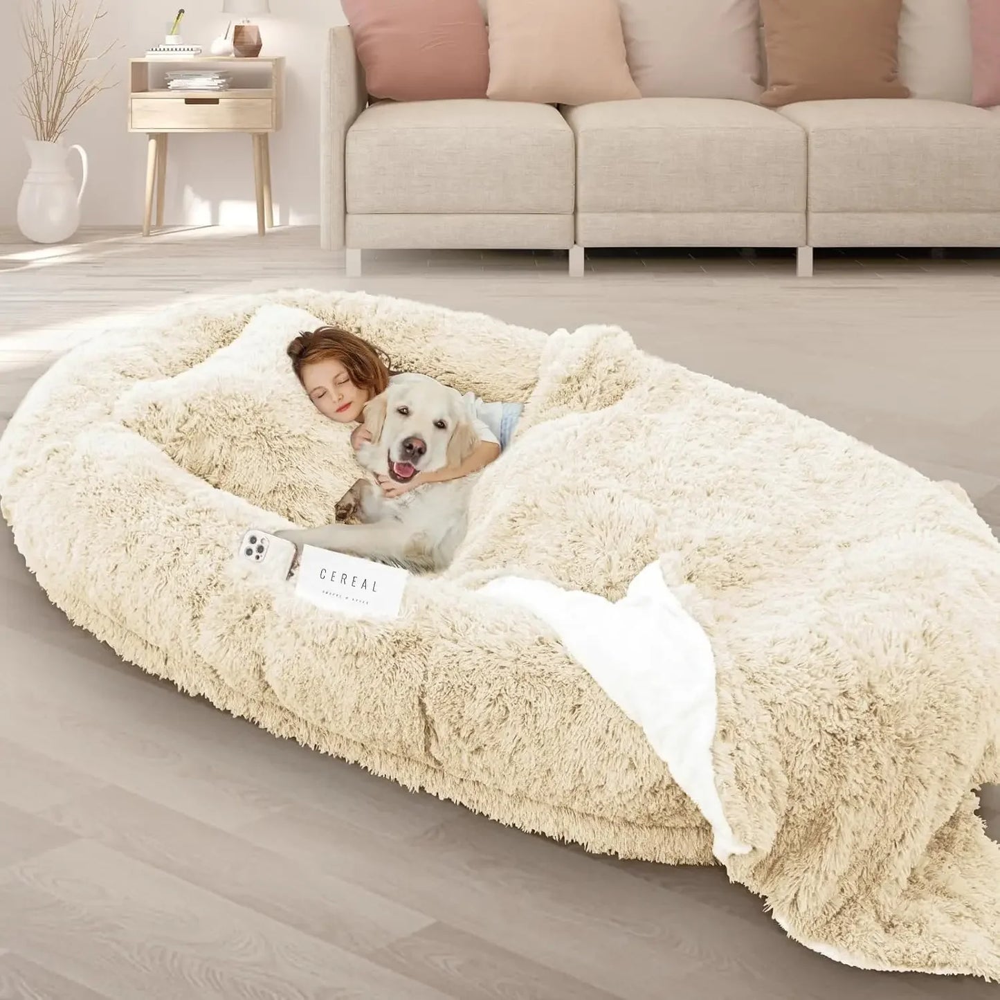 Human Dog Bed,71''x45''x12''Size Fits Adult and Pet Washable