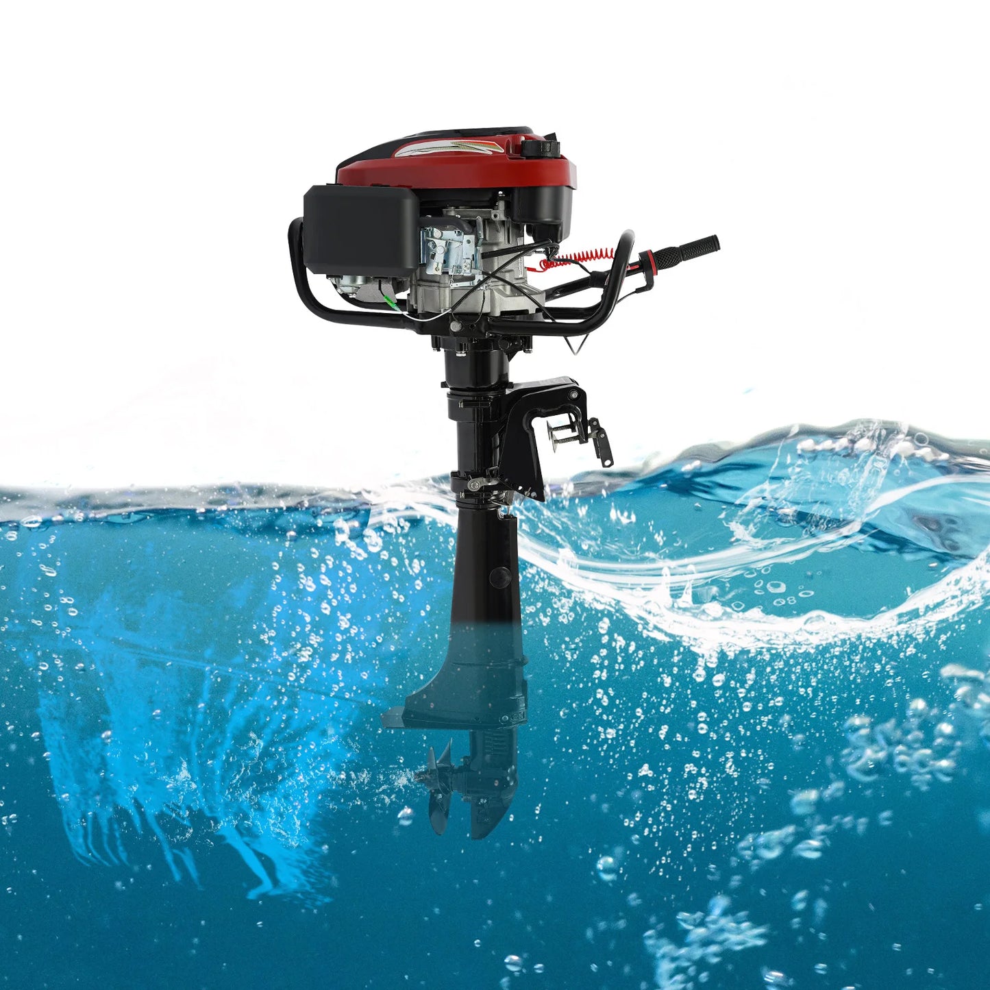 4-Stroke 7HP 196CC Outboard Motor Air Cooling CDI System with Long Shaft