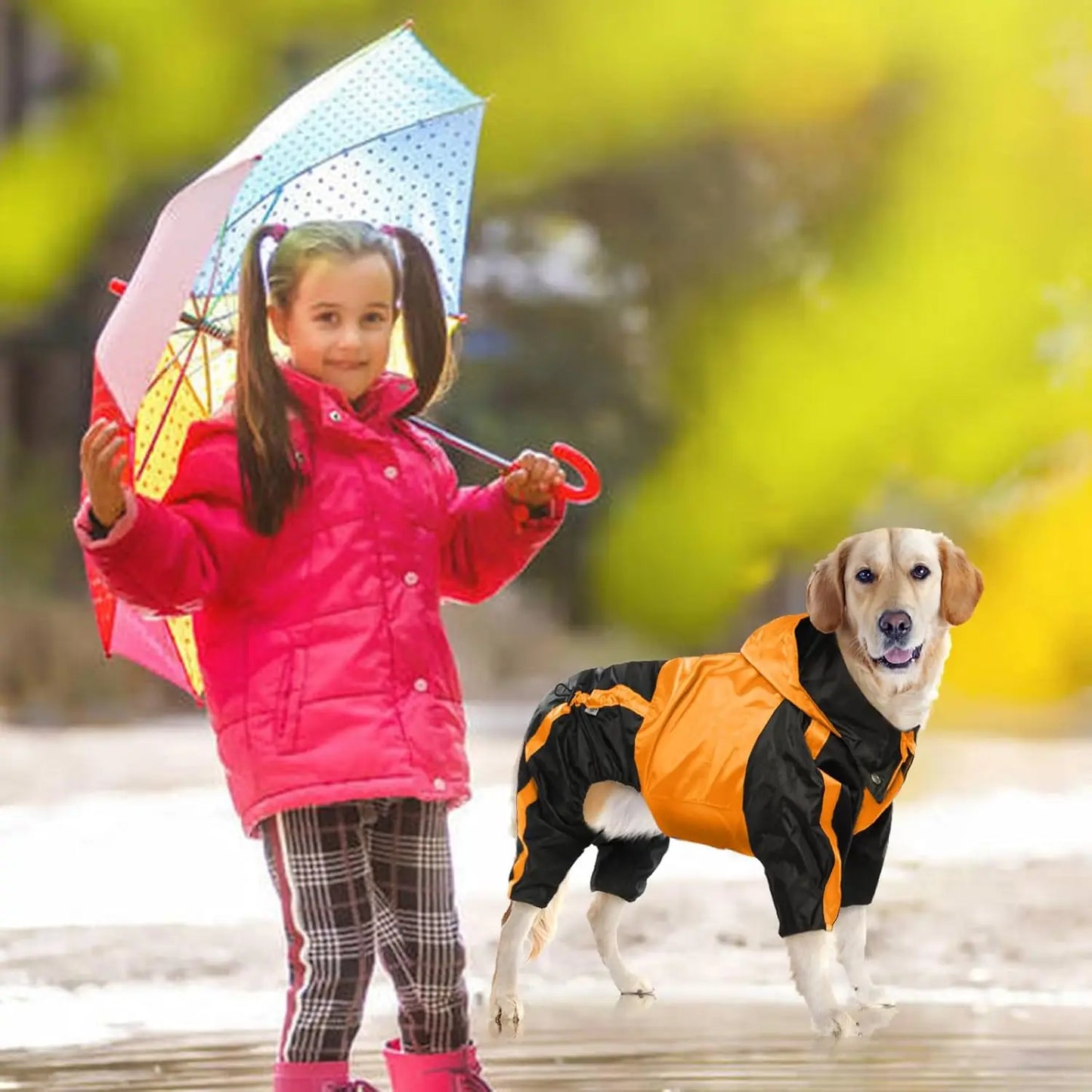 Dog Raincoat Waterproof Hood, Snow-Proof Rainwear