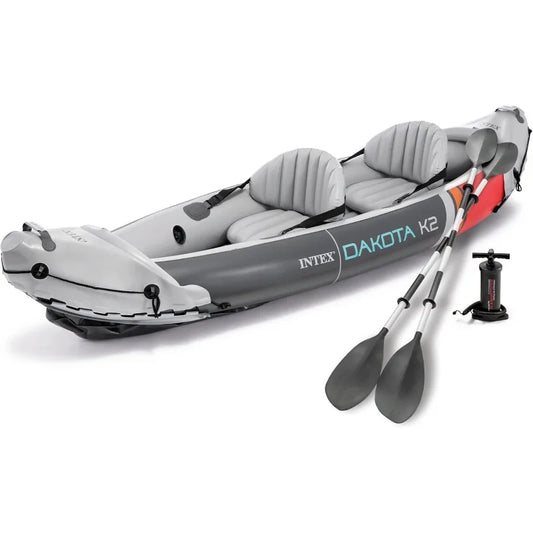 2-Person Inflatable Kayak Set, with 86in Oars and Pump