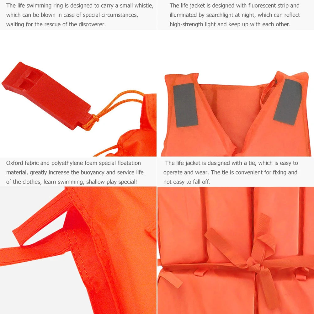 Life Jacket Fishing Life Jacket with Whistle Water Sports Survival for Kayaking Boating