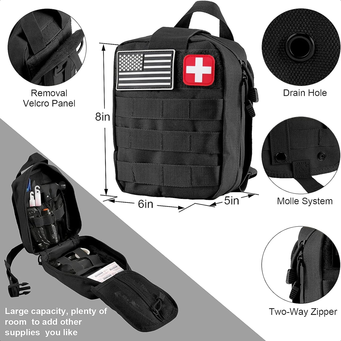Survival First Aid Kit Military Full Set for Outdoor Safety