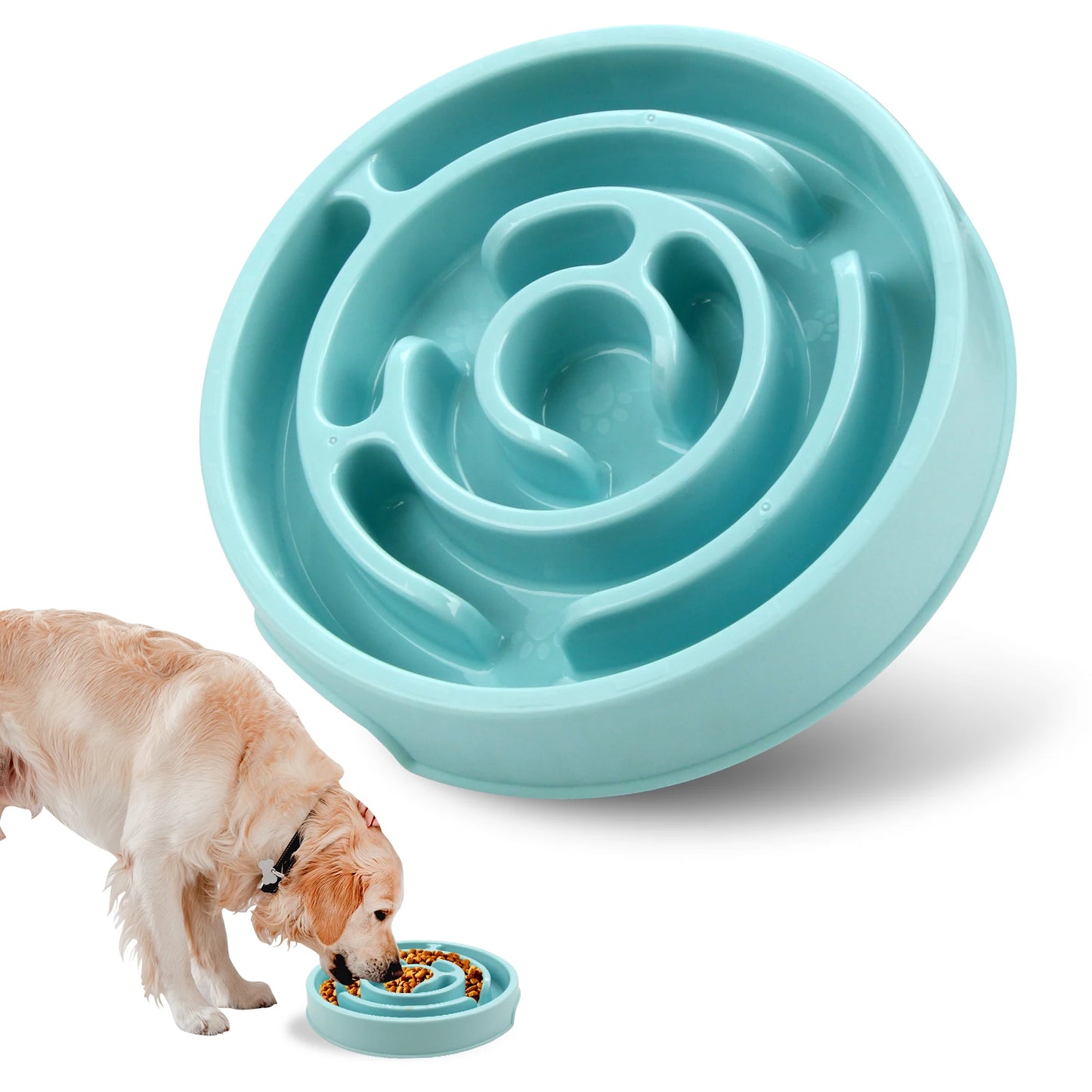 Pet Dog Slow Feeder Bowl Fun Non Slip Anti-Gulping