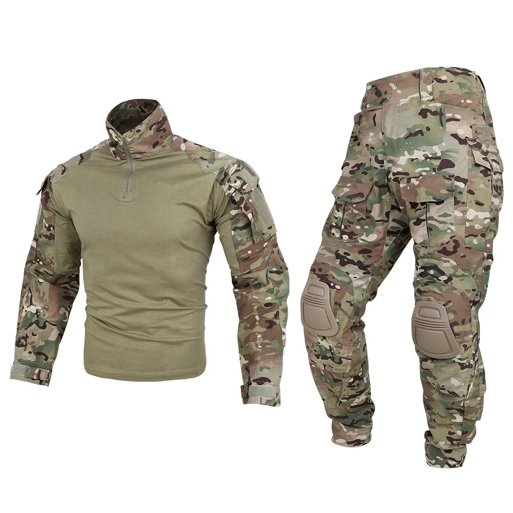 Combat Shirt with Elbow Pads For Hunting Outdoor Tops