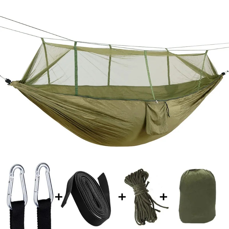 Portable Double Hammock with Net, 2 Person