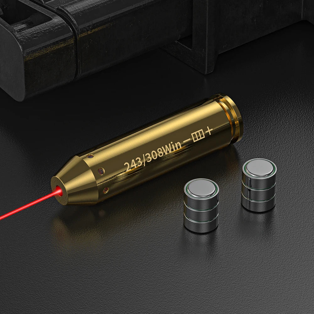 243 308WIN Cartridge Red Dot Laser Brass Boresighter