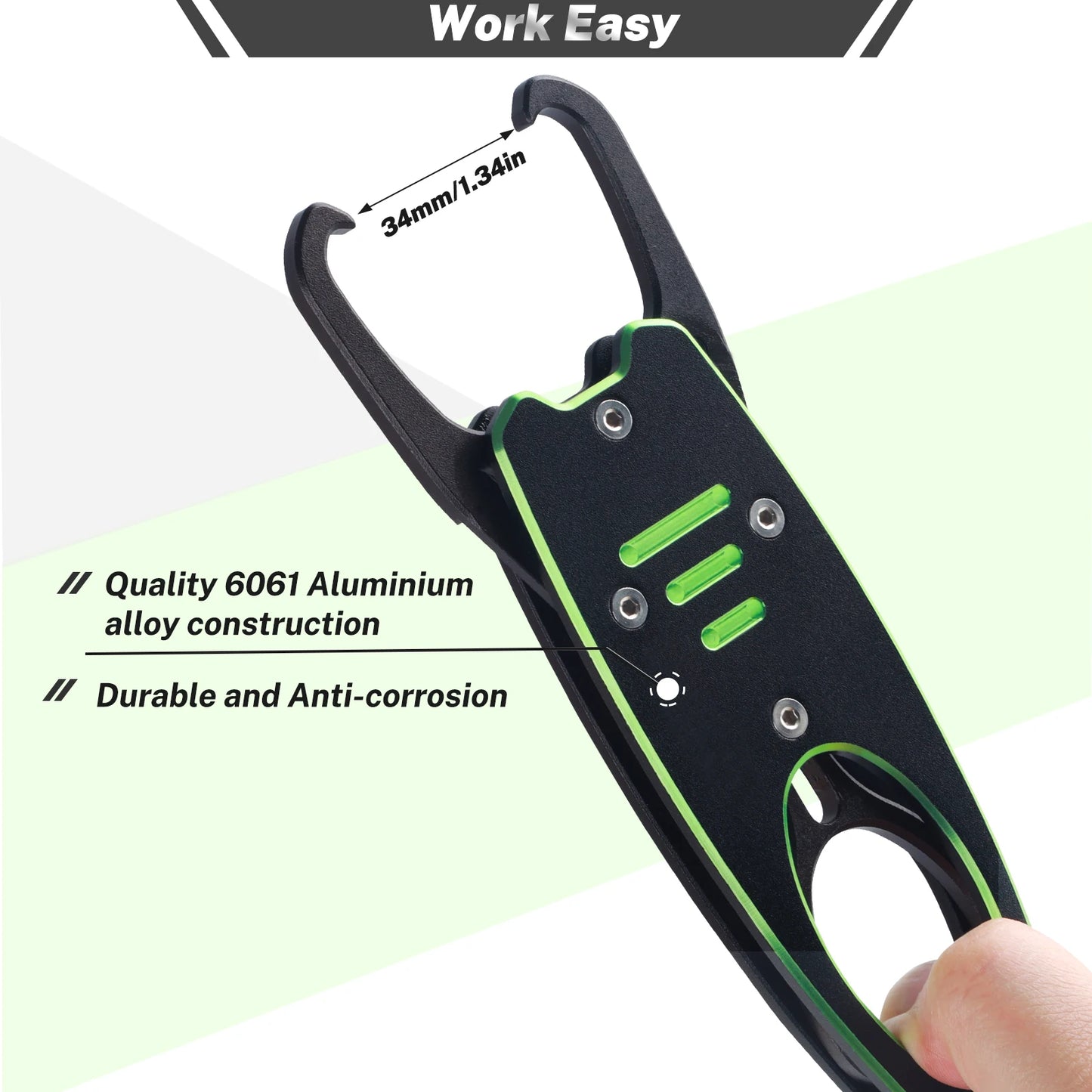 Fish Lip Gripper with Scale 2 in 1 Aluminum Alloy