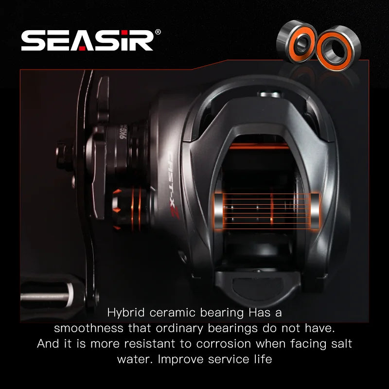 Baitcasting Reel 7.3:1 Hybrid Ceramic Bearing Carbon Fiber Washer