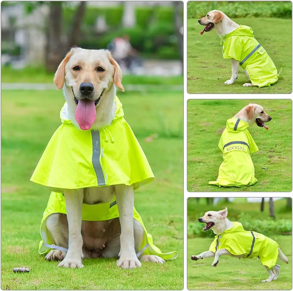 Pet Raincoat Poncho Waterproof for Medium Large Sized