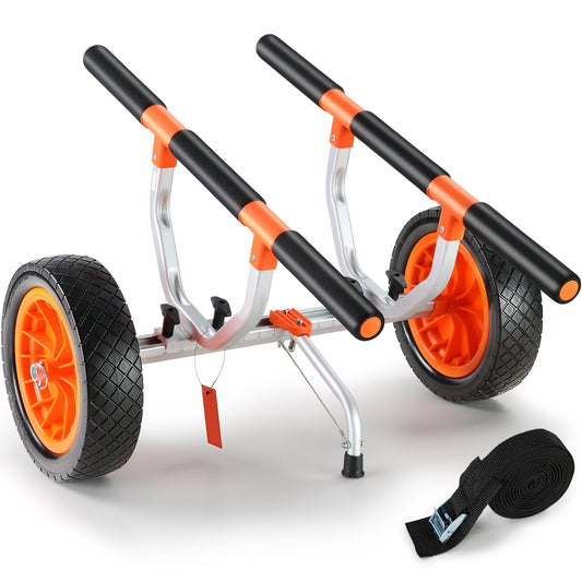 Kayak Cart 450lbs Detachable Canoe Trolley Cart with 12'' Tires Adjustable Width