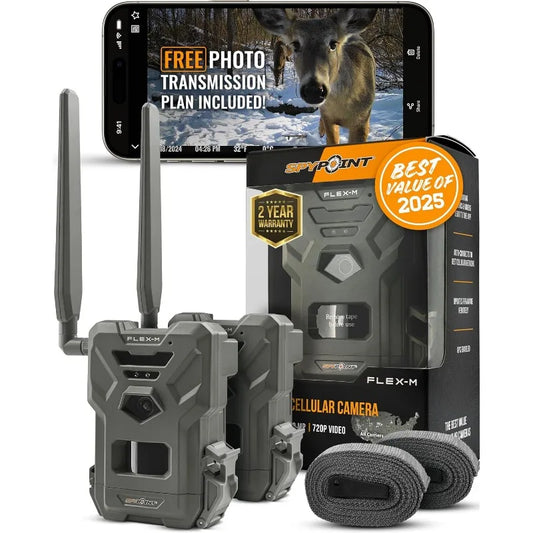 SPYPOINT Flex-M Twin Pack Cellular Trail Cameras - No WiFi Needed